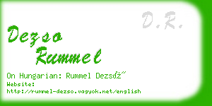 dezso rummel business card